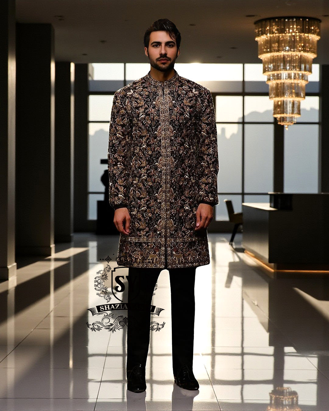 Buy Latest Sherwani, Designer Prince coat, Wedding Tuxedo, Men's Suits, formal Waistcoats, festive Kurta Pajama, Shalwar Kameez, Turbans