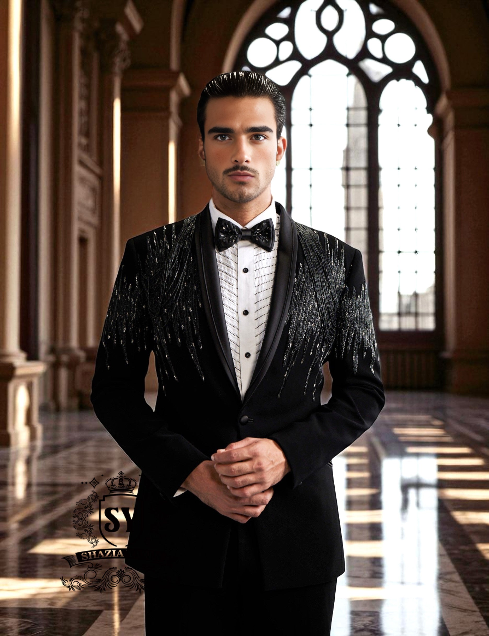 Shop the best of men's tuxedo collection: Pakistani style and elegance make our formal tuxedos unique. Discover your favorite tuxedo suit and purchase it online.