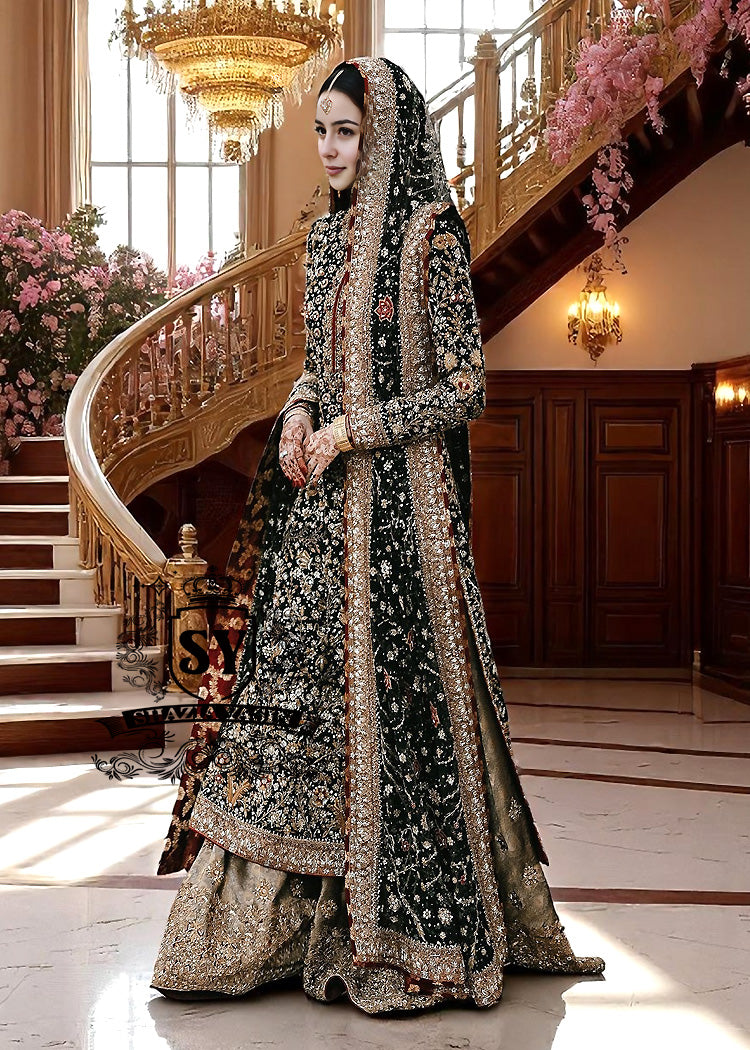 Black Bridal Dress Bridal Lehenga Dresses McAllen Texas USA Wedding Lehenga Dresses with Flourishing Embellishments