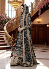 Black Bridal Dress Bridal Lehenga Dresses McAllen Texas USA Wedding Lehenga Dresses with Flourishing Embellishments