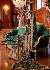 Black Bridal Dress Bridal Lehenga Dresses McAllen Texas USA Wedding Lehenga Dresses with Flourishing Embellishments