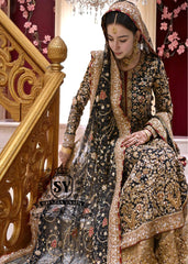 Black Bridal Dress Bridal Lehenga Dresses McAllen Texas USA Wedding Lehenga Dresses with Flourishing Embellishments
