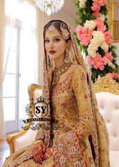 Earth Yellow Bridal Dresses Wedding Reception Dresses Designer Valima Dresses Missouri City Texas USA