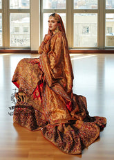 Grenadier Red Lily Farshi Lehenga