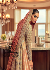 Pakistani Bridal Dress Queen Coral Farshi Lehenga Style Berkeley California USA Fantastically Radiant Long A-Line Shirt Wedding Outfit