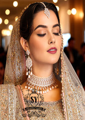 Shop the most luxurious New Silver pearl women's reception Jewellery Set Bridal Choker Jewellery Set Pakistani Bridal Choker Set