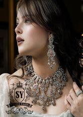 Exclusive luxury jewelry 925 Sterling Silver Garnet Necklace and Earrings – buy in Pakistan | Premium jewelry at the Best online store