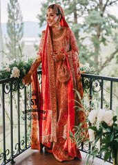 A little glow, a lot of grace— crystal-encrusted couture bridal dress with A line long shirt, farshi lehenga silhouette, and radiant hand-embellished detailing, designed to command attention and exude pure luxury glamour.