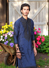 Exclusive Berkeley Blue Kurta Pajama for Mens Bethel Alaska USA Mens Bespoke Kurta Pajama Suits