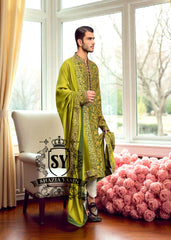 Olive Green Embroidered Kurta for Wedding Events Lawrenceville New Jersey NJ USA Grooms Kurta for Haldi and Mehendi