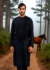 Black Kurta Pajama Suits for Wedding Events Newcastle England Embroidered Kurta Pajama