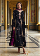 Black Formal Party Wear Baltimore Maryland USA Hand Embellished Velvet Dresses Choga Pants Suit