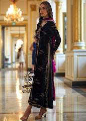 All Black Formal Party Wear Baltimore Maryland USA Hand Embellished Velvet Dresses Choga Pants Suit