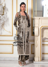 Designer Pakistani Party Dress Virginia Maryland USA Long Open-Front Velvet Party Dress Pakistan