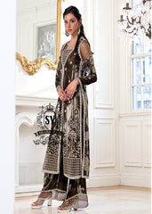 Shop for Designer Pakistani Party Dress Virginia Maryland USA Long Open-Front Velvet Party Dress Pakistan