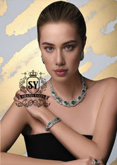 New Pakistani Elegance of Sterling Silver Emerald Jewellery Set Arlington Washington DC USA Online Jewellery Shopping Store