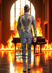 Oxford Blue Men's Prince Coat Newport News Virginia USA Stylish Embellished Prince Coat Suits