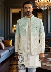 Traditional Prince Coat Suits Baltimore Maryland USA Mirror Embroidered Prince Coat Brands in Pakistan