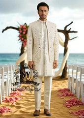 Gorgeous Mirror Embroidered Mens Prince Coat Suits Virginia Maryland USA Pakistani Designer Prince Coat