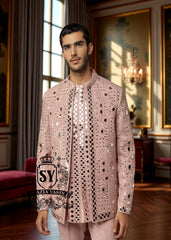 Pakistani Designer Mirror Embroidered Prince Coat Jackson Heights New York NY USA Graceful Mens Prince Coat
