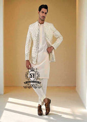 Stylish Menswear Prince Coat for Man Wedding Collection Formal Prince Coat Pakistani Designer Prince Coats