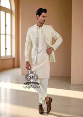 Best Menswear Prince Coat for Man Wedding Collection Formal Prince Coat Pakistani Designer Prince Coats