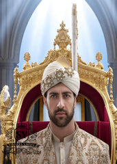 Champagne Raw Silk Embellished Sherwani Al Rayyan Qatar Stylish Embroidered Sherwani Suits UK USA Canada Australia