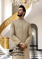 Heavy Embellished Sherwani in Raw Silk Hertfordshire England UK Sherwani for Wedding or Nikah Ceremony UK USA Canada Australia