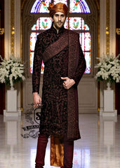 Dark Burgundy Sherwani for Sikh Wedding Oakville Ontario Men's Sherwani Wedding Sherwani Groom's Sherwani Canada