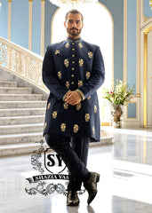 Latest Royal Blue Sherwani Designs Burlington, Ontario Canada Designer Mens Sherwani Suit
