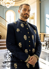 Latest Royal Blue Sherwani Designs Burlington, Ontario Canada Designer Mens Sherwani Suit