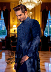 Awesome Cool Black Jamawar Sherwani Fitzroy Victoria Embellished Sherwani For Groom Australia