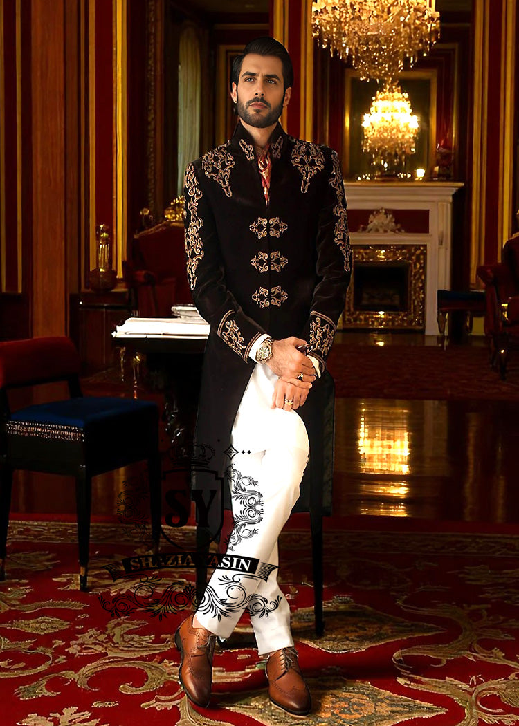 Dark Sienna Velvet Sherwani Lawrenceville New Jersey NJ USA Pakistani Sherwani for Classical Pianists