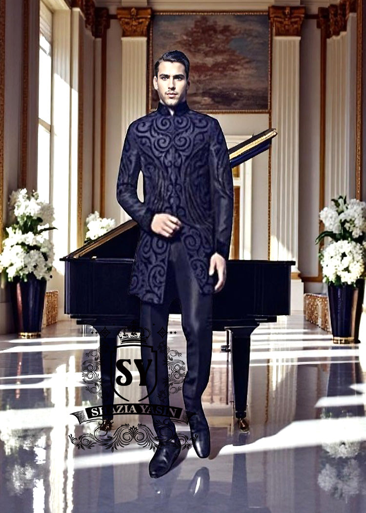 Pakistani Elegant Black Sherwani Sydney Australia Latest Menswear Sherwani Collection