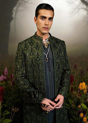 Embroidered Sherwani for Wedding South London UK Dark Green Sherwani for groom, Indian Pakistani Designer Sherwani