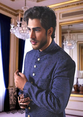 Cobalt Deep Embroidered Sherwani Suits Sydney Australia Stylish Mens Sherwani Suits Designer Sherwani