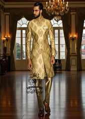 Luxury Golden Sherwani For Groom Newark New Jersey NJ US Men's Bespoke Wedding Sherwani Collection 2026