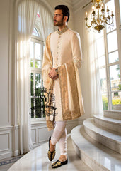 Original Off-White Embroidered Raw Silk Sherwani Wixom Michigan MI US Buy Designer Sherwani for Men Online at Best Prices