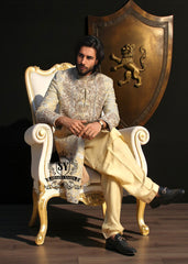 Light Beige Sherwani Style Pakistani Groom Dress San Antonio Texas USA Designer Sherwani Suit Pakistan