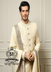 Luxury Men's Sherwani Melbourne Florida USA Designer Pakistani Sherwani Shawl-Style Men's Designer Suits