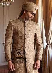 Men's Burlywood sherwani Suits for Weddings, Modern sherwani Suits, Wedding sherwani Suits for Men 2025