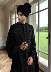 The Full Hand-Embroidered Black Sherwani is a masterpiece of couture, created for the groom who wishes to embody elegance, power, and tradition. Hand embroidery adorns the sherwani in lavish detail, transforming it into a regal statement piece.