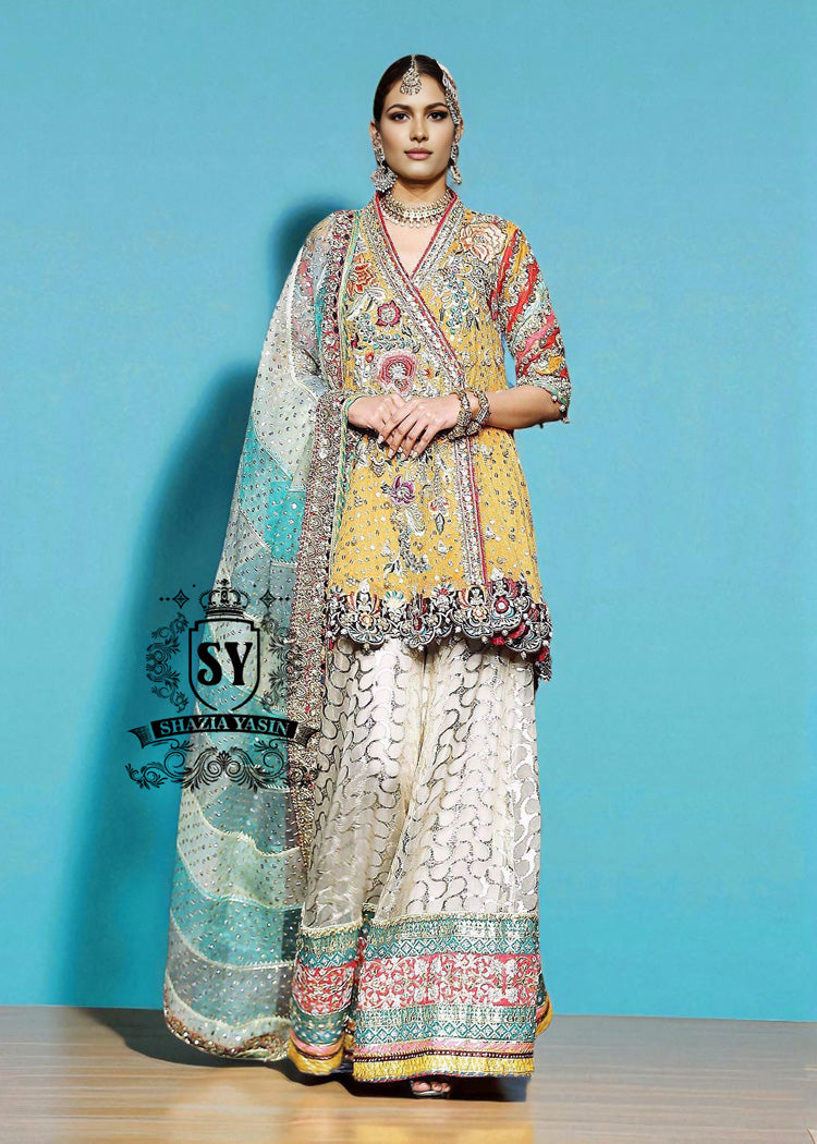 Designer Angrakha Suits with Sharara for Bride Springfield Illinois USA Angrakha Suits for Wedding