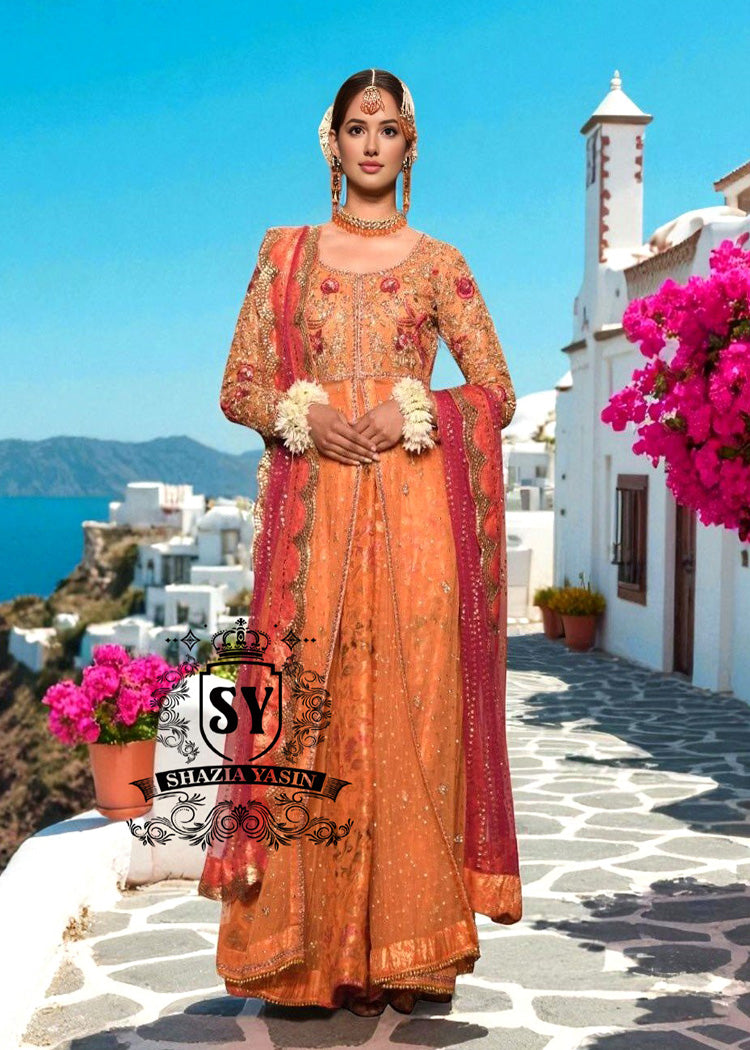 Latest Bridal Pishwas Designs Bridgeview Illinois USA Pakistani Bridal Pishwas for Mehndi Mayon