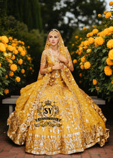 Sizzling Sunrise Bridal Lehenga Pakistani Wedding Dresses Traditional Pakistani Mayon Mehendi Bridal Dress