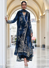 Flourishing Embellished Angrakha Style Velvet Dress