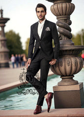 Elegant Royal Black Designer Suits for Wedding Colorado Springs Colorado USA Western Wedding Suits Collection