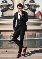 Elegant Royal Black Designer Suits for Wedding Colorado Springs Colorado USA Western Wedding Suits Collection