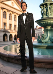 Bespoke Tuxedo Blazer With Trousers for Mens Farmington Hills Michigan MI USA Black Tuxedo suits for men