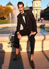 Bespoke Tuxedo Blazer With Trousers for Mens Farmington Hills Michigan MI USA Black Tuxedo suits for men